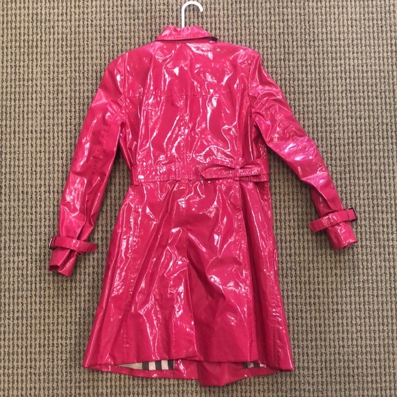 Burberry Girls Pink Trench Coat Girls Burberry Hot Pink Patent